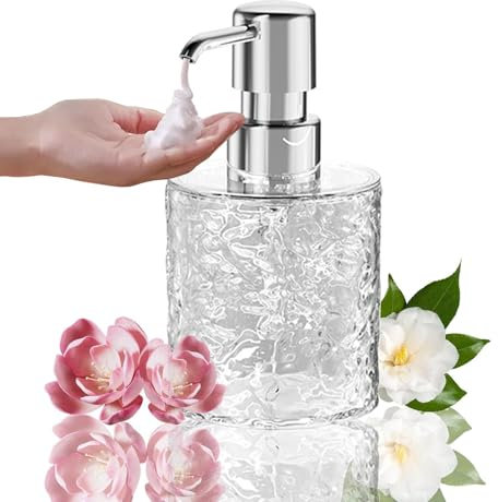 Plastic Foam Soap Dispenser, 10 Oz Refillable Foam Dispenser, 300 ML Clear Liquid Hand Soap Dispenser for Bathroom, Countertop, Kitchen, Laundry Room, Essential Oil, Liquid Soaps