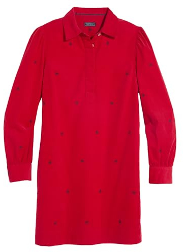 vineyard vines Embroidered Cord Popover Dress, Red Velvet, Small