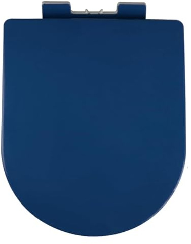 MEMEM Toilet lidD Shaped Soft Close Toilet Seat with Quick Release, Top Fixing Toilet Seats with Adjustable Hinges, Colored D Shape/U Shape Toilet Lid Loo Seat(Dark Blue)