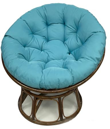 FZKun Cojín para silla Papasan – Cojín redondo acolchado grueso para silla, columpio de nido de huevo suave, cojín de asiento acogedor, hamaca relajante para interiores y exteriores (azul pavo real,