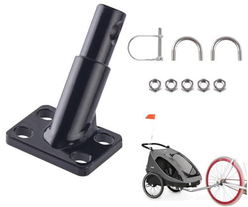 Komergave Remolque de bicicleta, remolque de bicicleta, enganche de remolque de bicicleta, acoplamientos de bicicleta con pasador de seguridad para remolques infantiles, perros, mascotas, niños