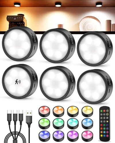 Tedmos Luce Armadio Ricaricabili con Sensore Movimento, Luce Vetrina RGB