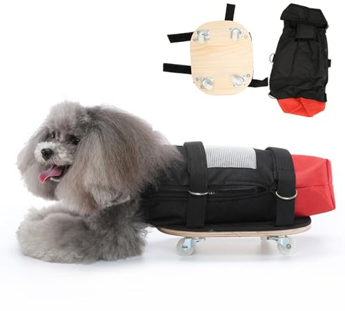 Lightweight Dog Wheelchair for Back Legs - Mobility Aid for Disabled Dogs Support Scooter for Senior Pets Back End Drag Bag with Wheels for Enhanced Mobility