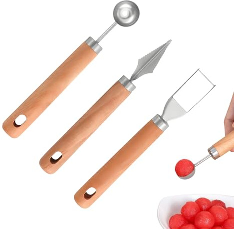Affettafrutta,Acciaio Inossidabile 3 Pezzi | Tagliafrutta e affettatrice,per uomini, donne, ragazzi, giovani, adolescenti, figlio, figlia, famiglia, amici, viaggi, campeggio, barbecue, festa, cucina