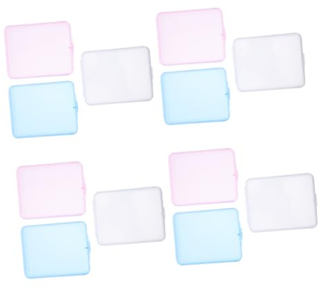TEMPNAP 12 St Mini Transparent Plastförvaringsboxar för Kosmetiska Pads Bärbar Reseeffekt Behållare för Bomullspinnar Tandtråd och Hantverksmaterial Rektangulär Organiserare för Smink och