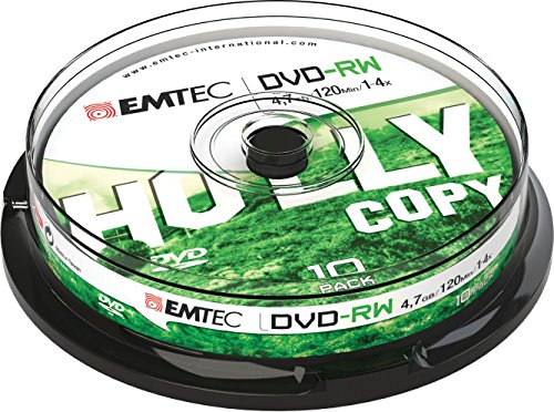 EMTEC ECOVRW47104CB - Pack de 10 DVD-RW vírgenes, 4.7 GB