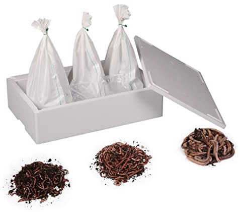 Natursache Terra Forming Paket „Transformer“ I Natürlicher Bodenaktivator für Problem Rasenflächen für 50-100 m² I Bodenverbesserer-Set mit Styroporbox, 3 kg Regenwürmer & Einer Anleitung