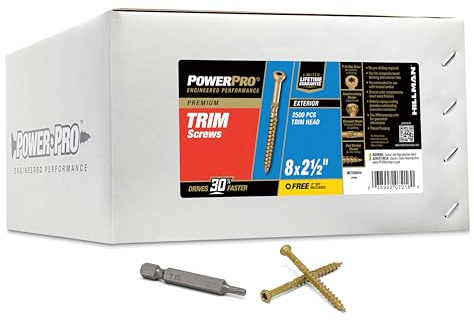 Power Pro Premium Exterior Wood Screws, #8 x 2-1/2Inch All-Purpose Deck Screws for Outdoor Projects, T-25 Star Bit Included, Bronze, 2500 Pieces | 967886V4