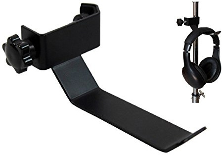 YTYKINOY Black Headphone Headset Tambourine Holder Hanger Clip Stand for Microphone/Musical Stand