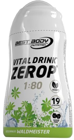 Best Body Nutrition Vital Drink ZEROP - Waldmeister, Original Getränkekonzentrat - Sirup - zuckerfrei, 1:80 ergibt 19 Portionen Fertiggetränk, 48 ml (1er Pack)