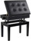 GRANDMA SHARK Piano Stool, Dressing Table Stool, Height Adjustable, Single Seat Keyboard Bench with Storage Compartment, Soft Faux Leather Padded Seat (Black Button)
