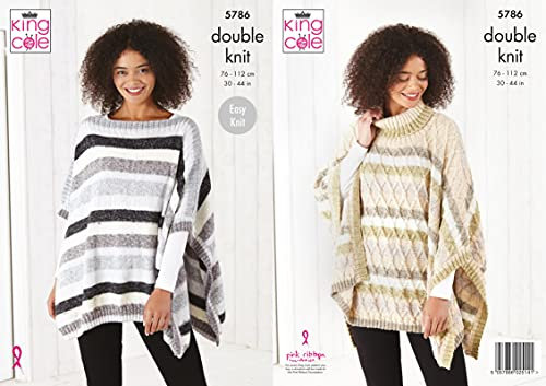 King Cole Ladies DK Knitting Pattern Easy Knit Stocking Stitch or Cable Tabbard (5786)