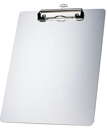 TUKA | 1 x A4 Portablocco in Alluminio, Clip in Metallo Gommato - Appunti in Alluminio di Alta Qualità, Grande Resistenza, Porta-pad Lavagna da scrittura, Confezione da 1, Argento, TKD8025-silver-1x