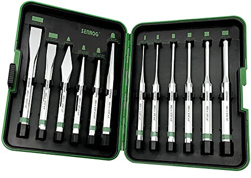 SENROG 12-Piece Punch and Chisel Set, Including Pin Punch, Cold Chisel, Taper Punch, Center Punch, Carrying Case, Widely Used in Factories, Repair Shops, Home