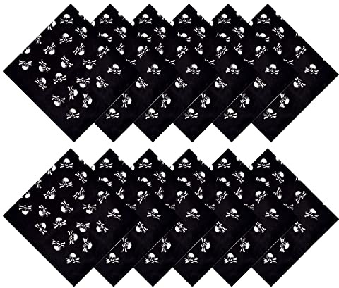 BEIMEIII Lot de 12 bandanas pirate pour fête à thème pirate, Halloween et fête d'enfants