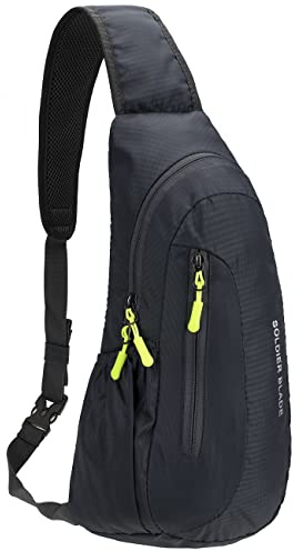PivotWing Slingväskor, vattenavvisande nylon, lätt liten ryggsäck crossbody en sida axelväska för män kvinnor vandring resor cykling utomhus, Grått, 41*21*10, Avslappnad