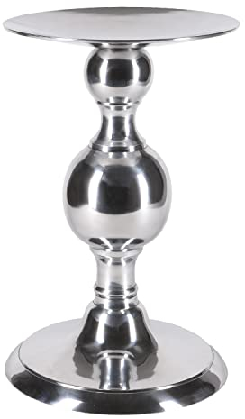 Deko-Säule Aluminium poliert Ø 27cm Flachsäule Blumensäule Podest 40cm Höhe Kerzenständer