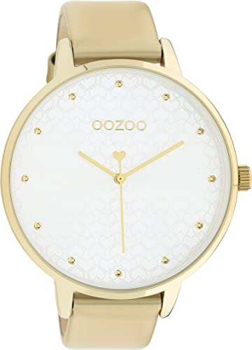 Oozoo Timepieces Damen Uhr - Armbanduhr Damen mit 18mm breites Lederarmband | Hochwertige Uhr für Frauen - Edle Analog Damenuhr in rund C11035