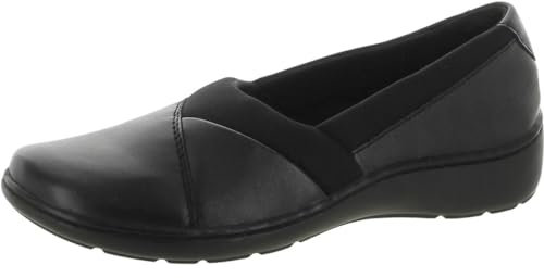 Clarks Damen Cora Charm Slipper, Schwarz Leder, 43 EU Weit
