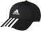adidas Unisex 3-Stripes Cotton Twill Baseball Cap, Black/White, S