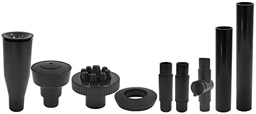 LIZHOUMIL Lot de 9 buses de pompe à fontaine à hauteur réglable pour pompe submersible pour fontaine de jardin, fontaine de jardin, accessoires de bassin - Noir
