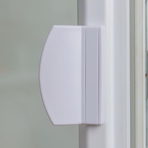 Poignée de porte, en Blanc RAL 9016, plastique ASA, pour porte de terrasse, porte de balcon, jusqu'à 70 mm de distance entre les trous, 25 mm de hauteur, poignée pour cadre de fenêtre en plastique