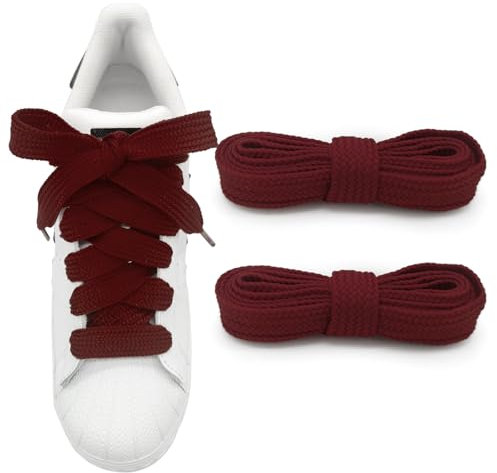 UamGlsob Cordones gordos para zapatillas Adidas Campus 00s, 20mm anchos cordones planos gruesos de repuesto para zapatillas de correr (Maroon, 63/160cm)