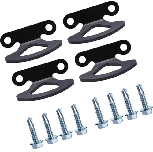 MACHSWON 4 ganchos para caja de camioneta con tornillos autoperforantes de 1/4 pulgadas, aptos para amarres de cama Ford F150 para correas, cadenas, cuerdas