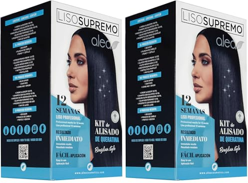 ALEA - Kit Liso Supremo - Crema Alisadora 160ml + Champú sin Sulfatos 100ml + Mascarilla 100ml + Elixir 15ml - Keratina para Alisar el Cabello - Duración 12 Semanas - Cabello Suave y Brillante