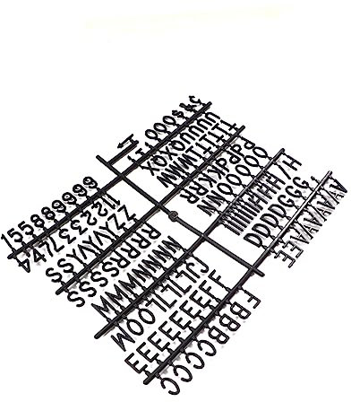 OFFSCH Buchstabentafel Aus Kunststoff Buchstaben und Zahlen Filztafel-zubehör Baby-ankündigungs-set Büro- Schwarz