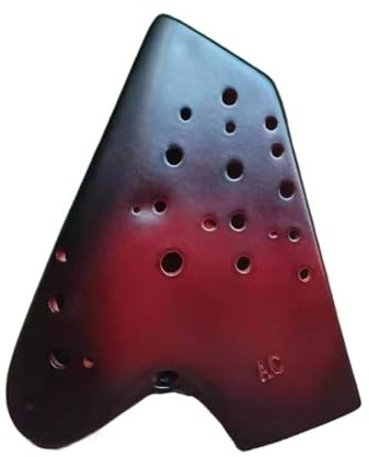 Ocarina profesional Ocarina De Cerámica De 3 Tubos Llave Alto C Ocarina Ahumada Retro AC Ocarinas Profesionales Instrumentos Musicales Tradicionales(Red)