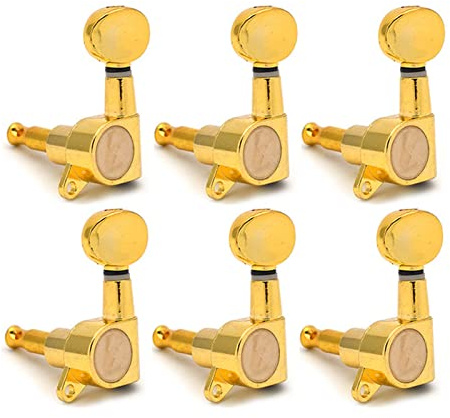 Gitarrstämmare Vintage Gold Lock String Tuners Electric Guitar Machine Heads Tuners for Tl Gitarr Tuning Pegs Gitarr Tuner(GD 6L)