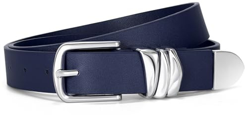 VONMELLI Women's Belt for Jeans Dress PU Leather Belt for Women Fashion Ladies Belts with Sliver Buckle