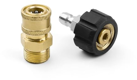 DIYUT 1/4 Adaptateur Nettoyeur Haute Pression, M22 Adaptateur 14mm Quick Connect Kit, Connecteur Rapide pour Pistolet Tuyaux Haute Pression