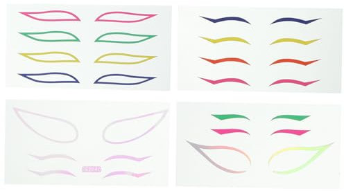 BESTYASH 4sets Adesivo Per Eyeliner Di Adesivi Per Degli Occhi Creativi e Delicati Eyeliner Colorati Traspiranti e Leggeri Per Occhi Femminile