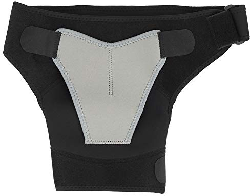 REXVTNS Adjustable Shoulder Support Brace | Double Compression for Shoulder Strain/Dislocation Relief | Breathable & Dampness - Wicking Sport Bandage | Right Shoulder Protector (Gray)