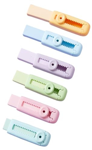 Utdragbar Suddgummi för Barn - 6-pack Utdragbar Suddgummi - Ergonomiskt Studentsupply Exakt Kontroll för Konstskissning Studier Kontor Skola Utmärkt,Klassrum Kontor Arbetsplats