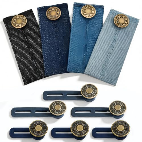 10 stycken byxförlängning knapp, justerbar byxförlängning elastisk knappförlängning för byxor jeans knappförlängning för midja midjeförlängningar för skjorta byxor klänning gravid