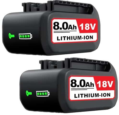 2 Stück 8000mAh Ersatzakku für Bosch Akku 18V Kompatibel mit Bosch 18V Akku Li-ion 8.0Ah Akkus BAT618 BAT609 BAT609G BAT619 BAT619G BAT612 BAT622 mit LED-Anzeige (2PACK)