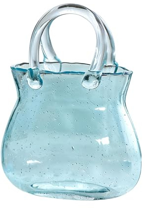 Jarrón de , transparente con forma de bolso, decoración de habitación, cuenco de , jarrón de flores, para bodas, cócteles, , sala de estar, dormitorio, oficina