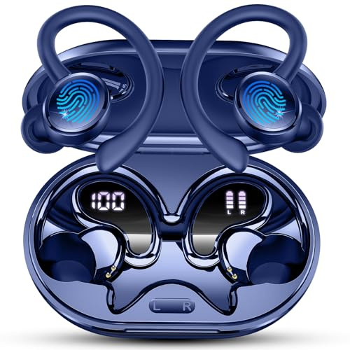 Nouvelle Ecouteurs Bluetooth sans Fil Sport, Écouteur Bluetooth 5.4 avec HiFi Stéréo, 50H Écouteur Bluetooth 4 ENC Réduction Bruit Mic, Écran LED Casque pour Running, IP7 Étanche Oreillette Bluetooth