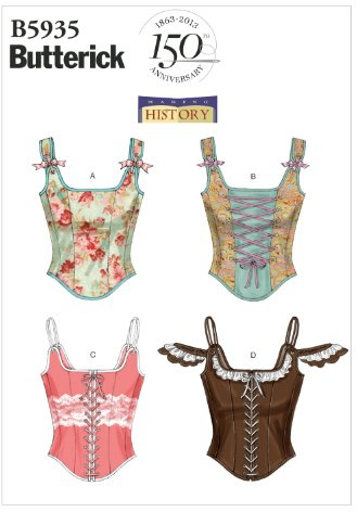 Butterick Patterns B5935 Misses' Corset Sewing Template, Size AX5 (4-6-8-10-12)