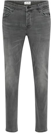 Only & Sons Slim fit Jeans Onsloom Mid Rise Slim Fit Jeans Black Denim 36 34 Black Denim