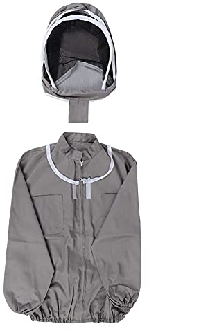 Weikeya Imker Imkerbekleidung mit Zaunschleier, atmungsaktive Baumwoll-Imkerbekleidung, Unisex Imkerbekleidung, geeignet f¨¹r Profi-Imker und Anf?nger, Raumanzug Form, Baumwolle (braun)