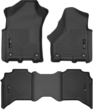 Husky Liners Weatherbeater Floor Mats | Fits 2019-2026 Ram 2500/3500 Crew Cab Only (Will NOT Fit Quad Cab)| Front & 2nd Row, 3-pc Black - 94111