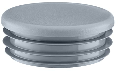EMFA Lamellenstopfen rund 40mm 4 Stück Grau Rohrstopfen rund Endkappe Stahlrohr 40mm Kunststoff Stopfen für Rundrohre Rohrverschlussstopfen Kunststoffkappen für Rohre Rohrendkappen 4 cm