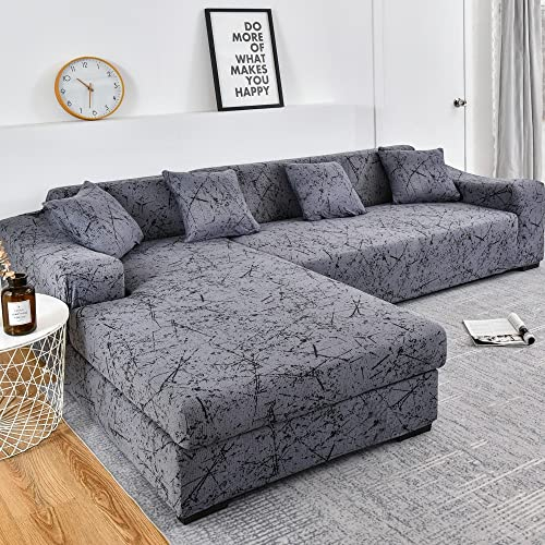 uyeoco Sofabezug L Form Rechts/Links Sofa Überzug Ecksofa Sofaüberwurf Stretch Sofahusse Couchbezug für 3/2/4 Sitzer Couch (Color : O, Size : 190-230cm)