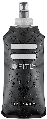 FITLY Soft Water Bottle | Shrink As You Drink Soft Flask for Hydration Pack | Folding Water Bottle Ideal for Running, Hiking, Cycling, Climbing & Rigorous Activity