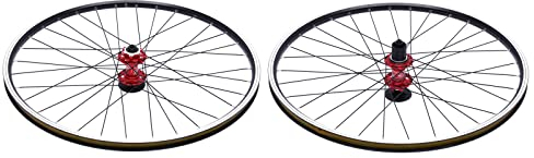 Mountainbike-Laufradsatz 29 Zoll, Aluminiumlegierung Felge Scheibenbremse MTB-Laufradsatz, Schnellspanner vorne hinten Räder Schwarzes Fahrrad Räder | Rot |