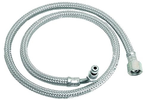Tubo flessibile per bruciatori gasolio con curva 90 cm 1/4 M–F NBR 15 bar